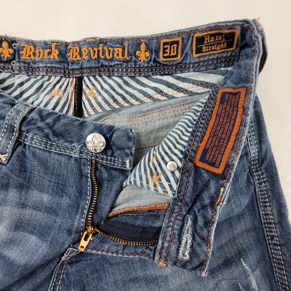 ROCK REVIVAL Jeans Women's 30 Blue Medium Wash 30x33 Hazel Straight Leg - Picture 9 of 16